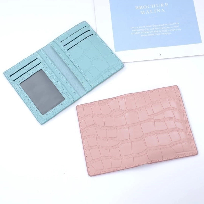 Women's Solid Color Pu Leather Open Card Holders