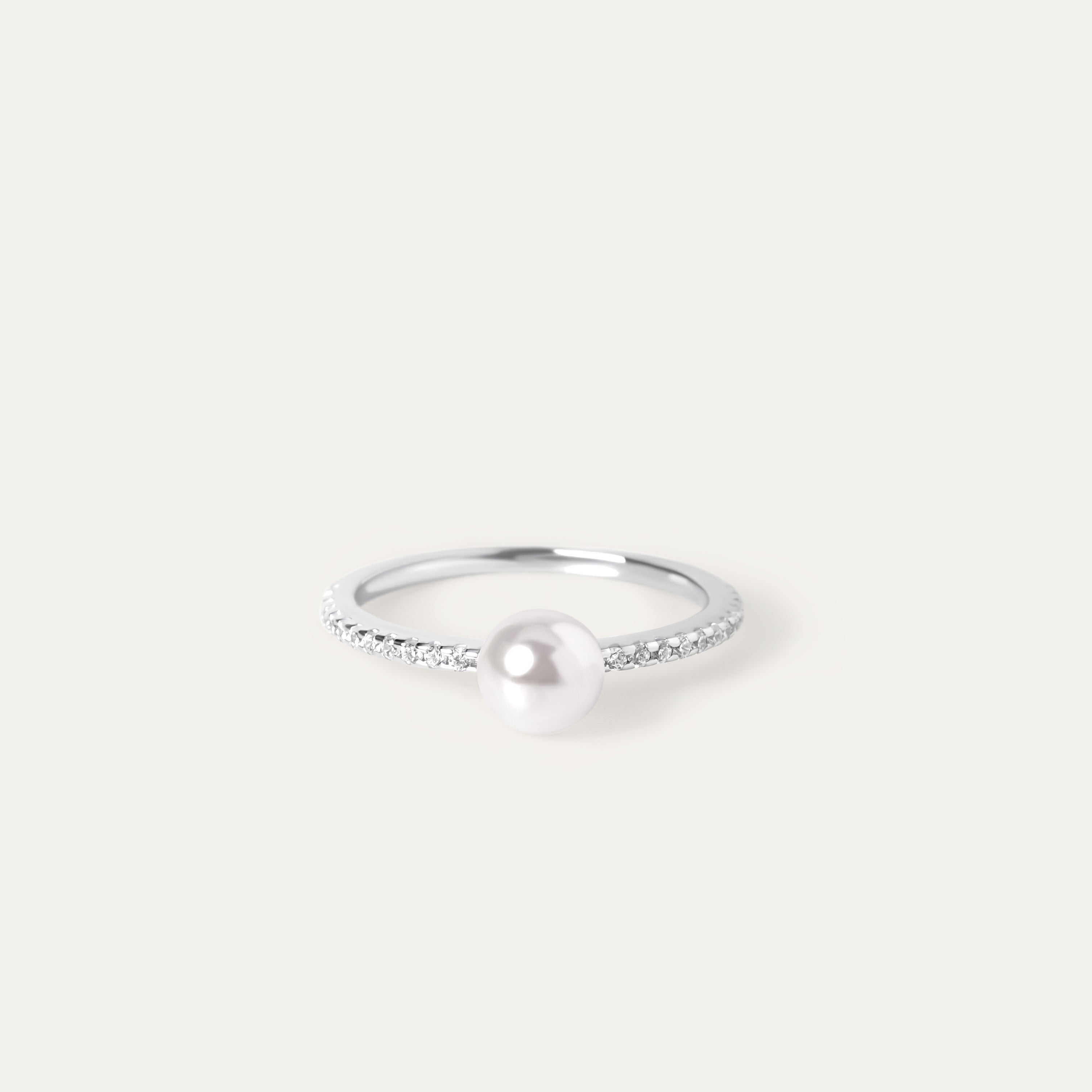 Vira Pearl Ring (925 Sterling Silver. Size 4)