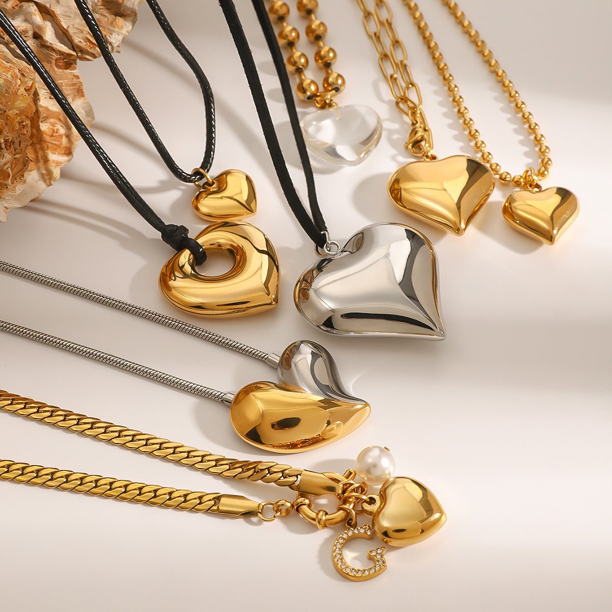 Jie Ding Stainless Steel Love Pendant Necklace Clavicle Chain Titanium Steel Necklace
