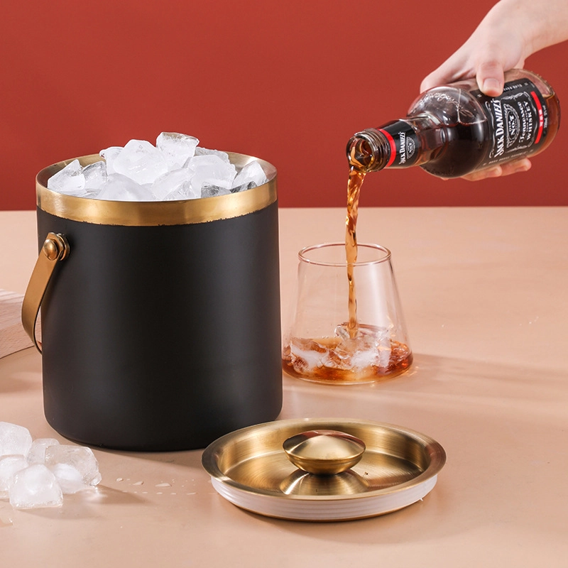 304 Stainless Steel Ice Barrel Ice Bucket Bar KTV Commercial Household Small Ice Grain Beer Bucket Storage Bucket