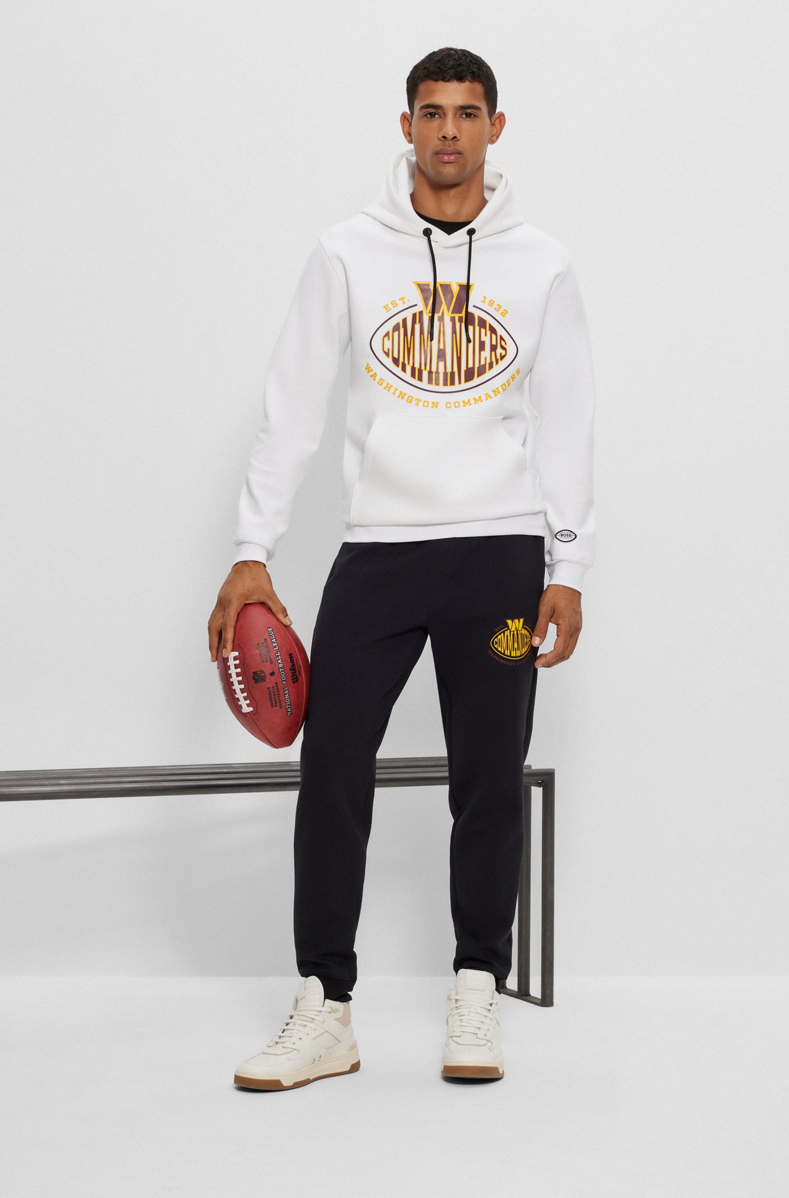 BOSS X NFL COTTON-BLEND HOODIE WITH COLLABORATIVE BRANDING