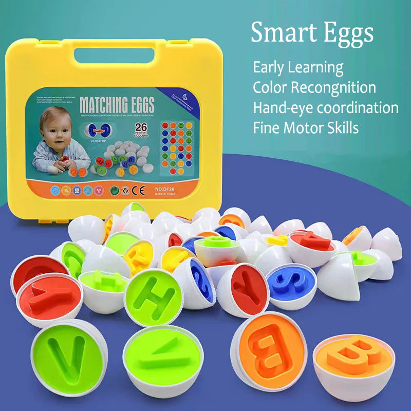 26 PIECES SET OF COLORFUL MATCHING EGGS FOR KIDS