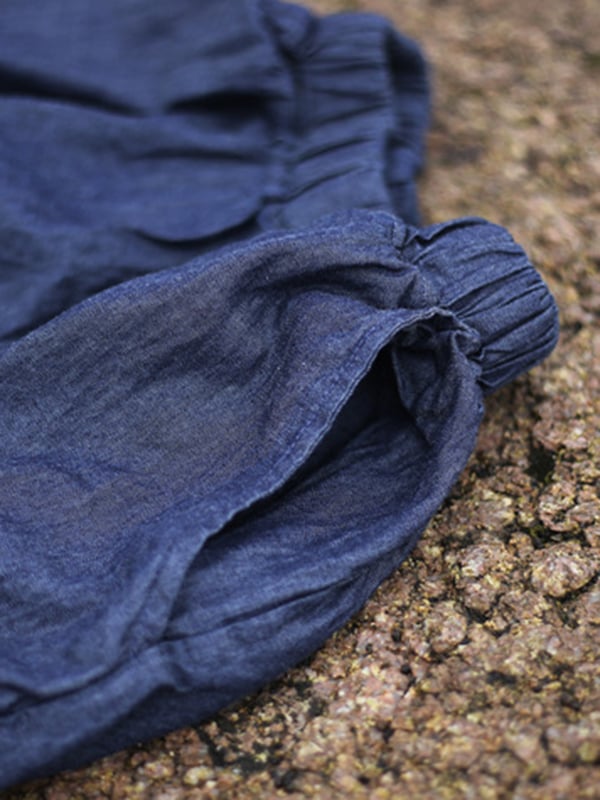 Vintage Loose Denim Color Wide Leg Jean Pants