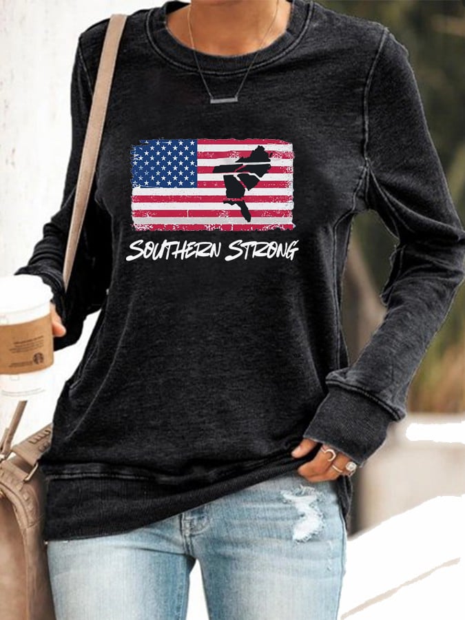 Women's Southern Strong Printed Casual Sweatshirt