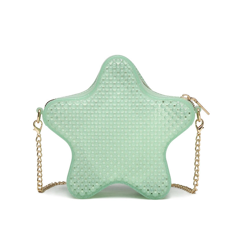 Women's Medium PVC Star Cute Zipper Jelly Bag