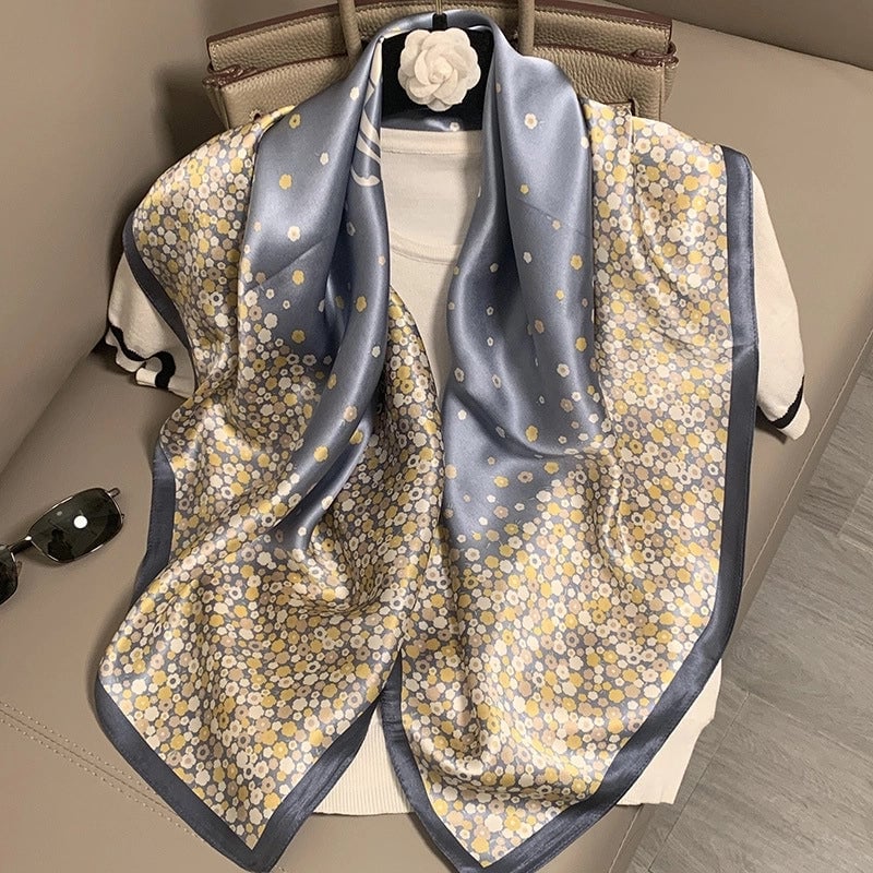 Women's Elegant Minimalist Printing Silk Printing Silk Scarf