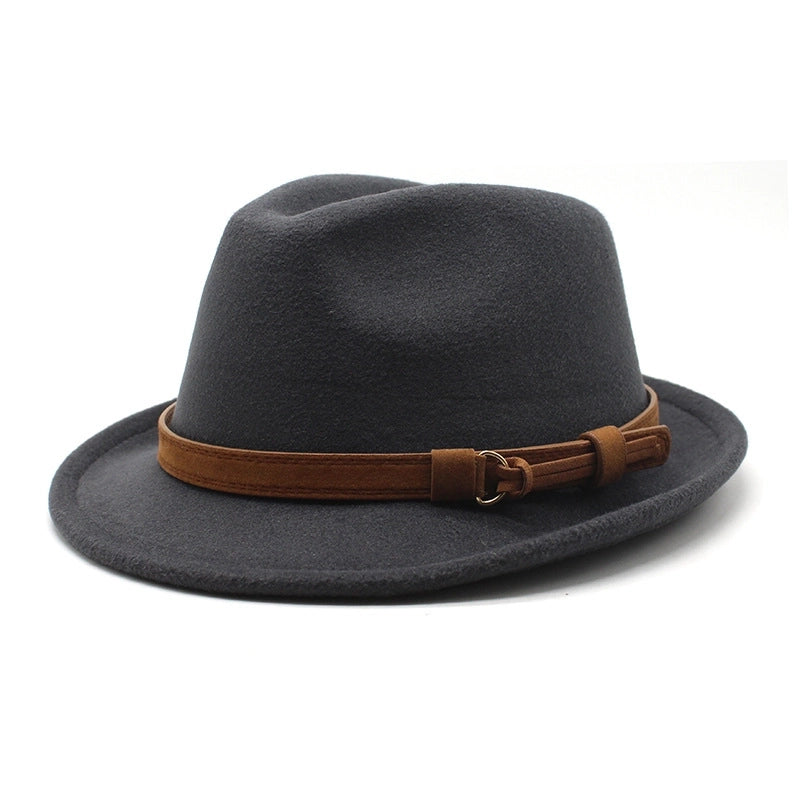 Women's Men's Basic Classic Style  Solid Color Big Eaves Flat Eaves Fedora Hat