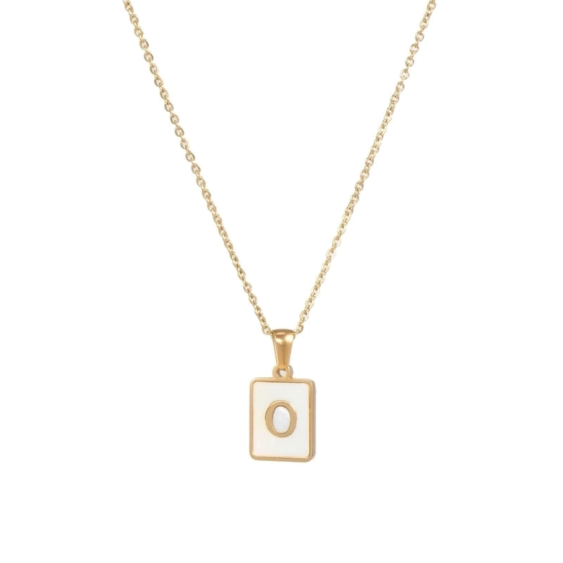Fashion Letter 304 Stainless Steel Artificial Pearls 18K Gold Plated Letters Plating Metal Necklace