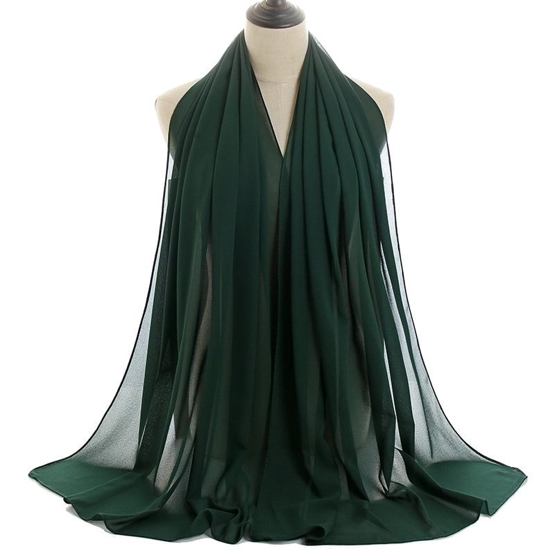 Women's Minimalist Solid Color Chiffon Cotton Linen Scarves