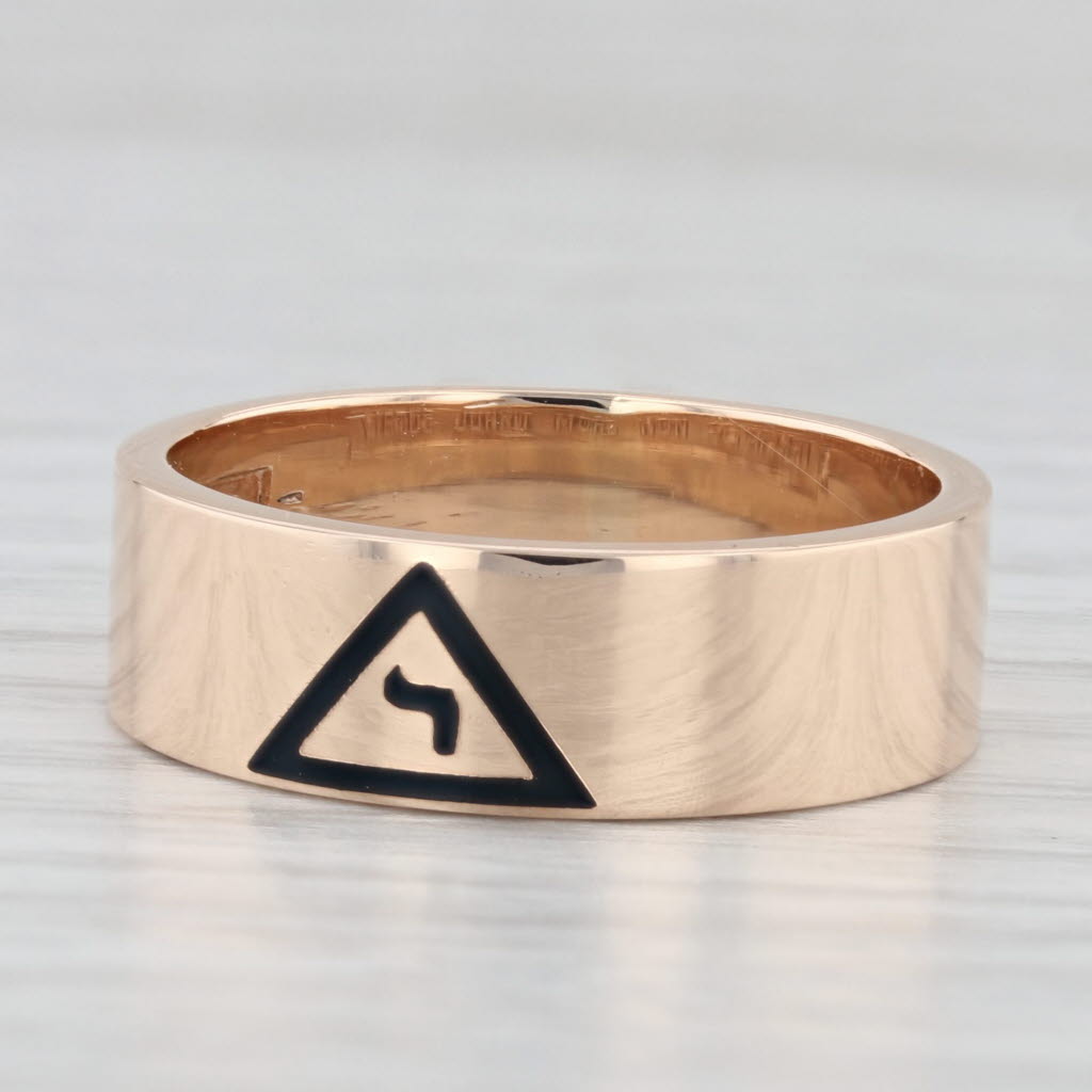 14th Degree Yod Masonic Band 10k Yellow Gold Size 7.5 Scottish Rite Ring