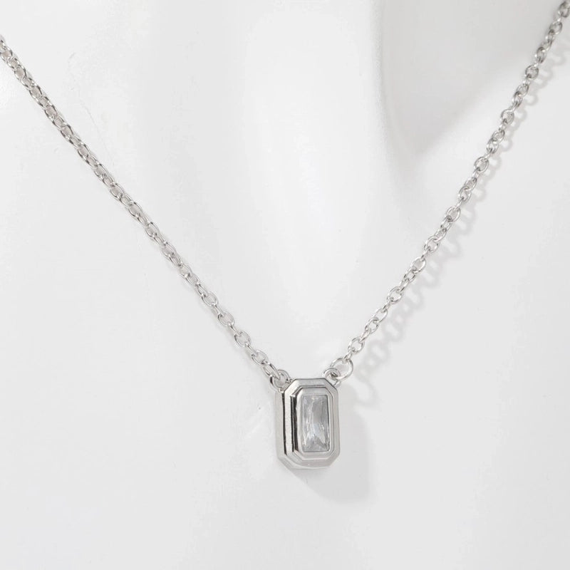 Copper Casual Minimalist Commute Oval Plating Inlay Zircon Pendant Necklace