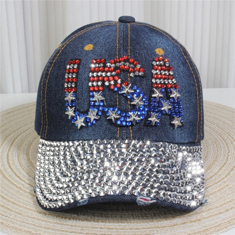 Unisex Minimalist Classic Style Letter Usa Butterfly Curved Eaves Baseball Cap