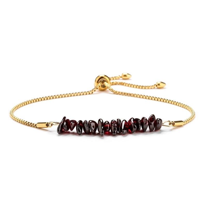 Casual Irregular Stainless Steel Natural Stone Bracelets In Bulk