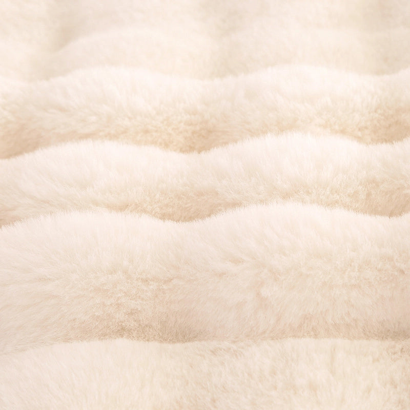 Casual Solid Color Rabbit Fur Blanket Bedding