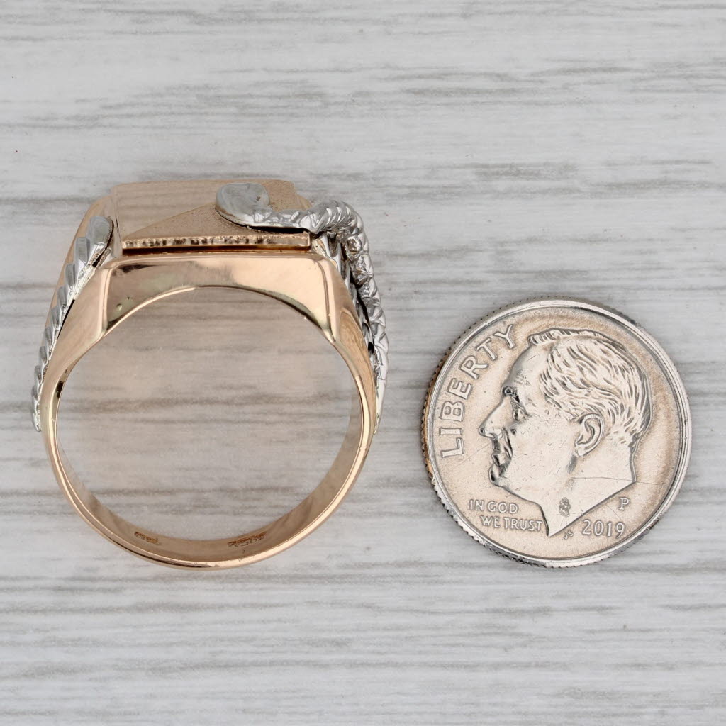 Snake Signet Ring 18k Yellow White Gold Size 9.75 Engravable