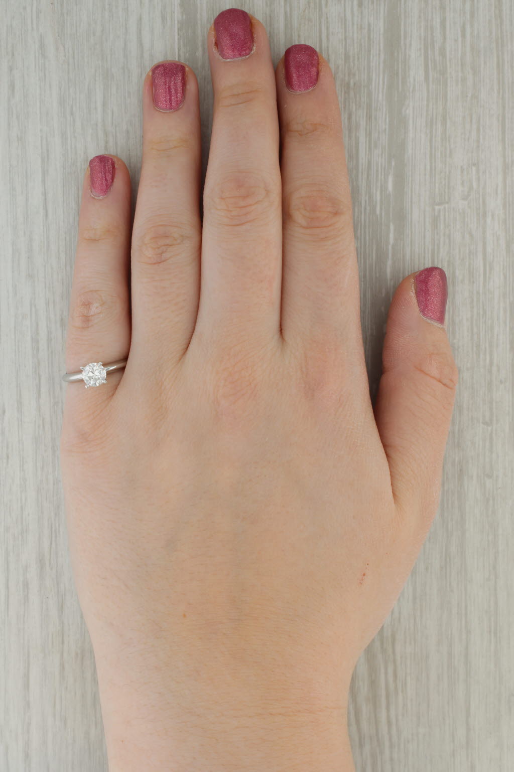 0.99ct Round Diamond Solitaire Engagement Ring Platinum Size 6.25 GIA