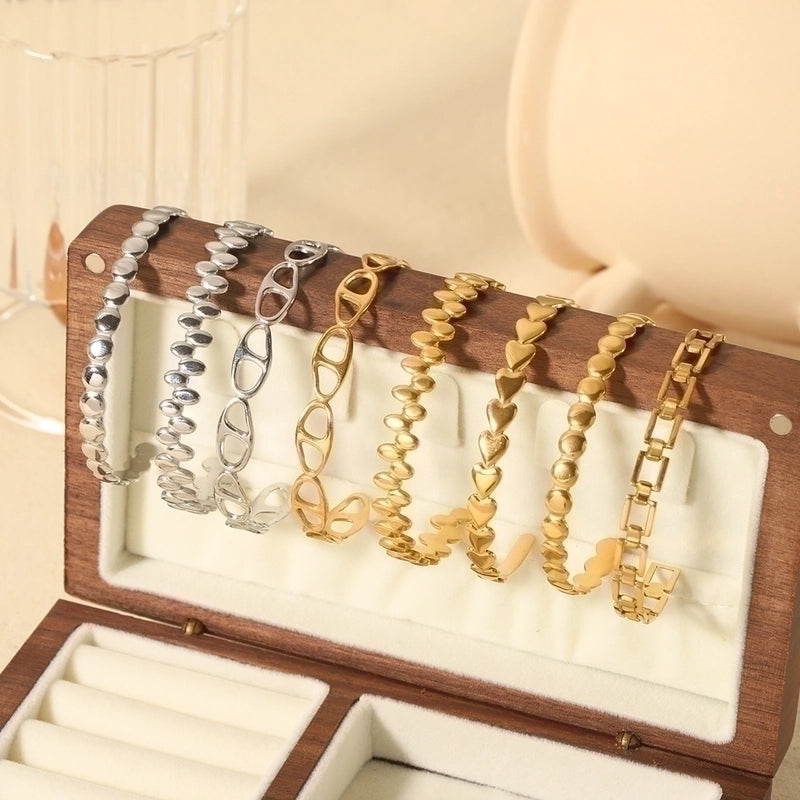 Vintage Style Circle 304 Stainless Steel Bangle In Bulk