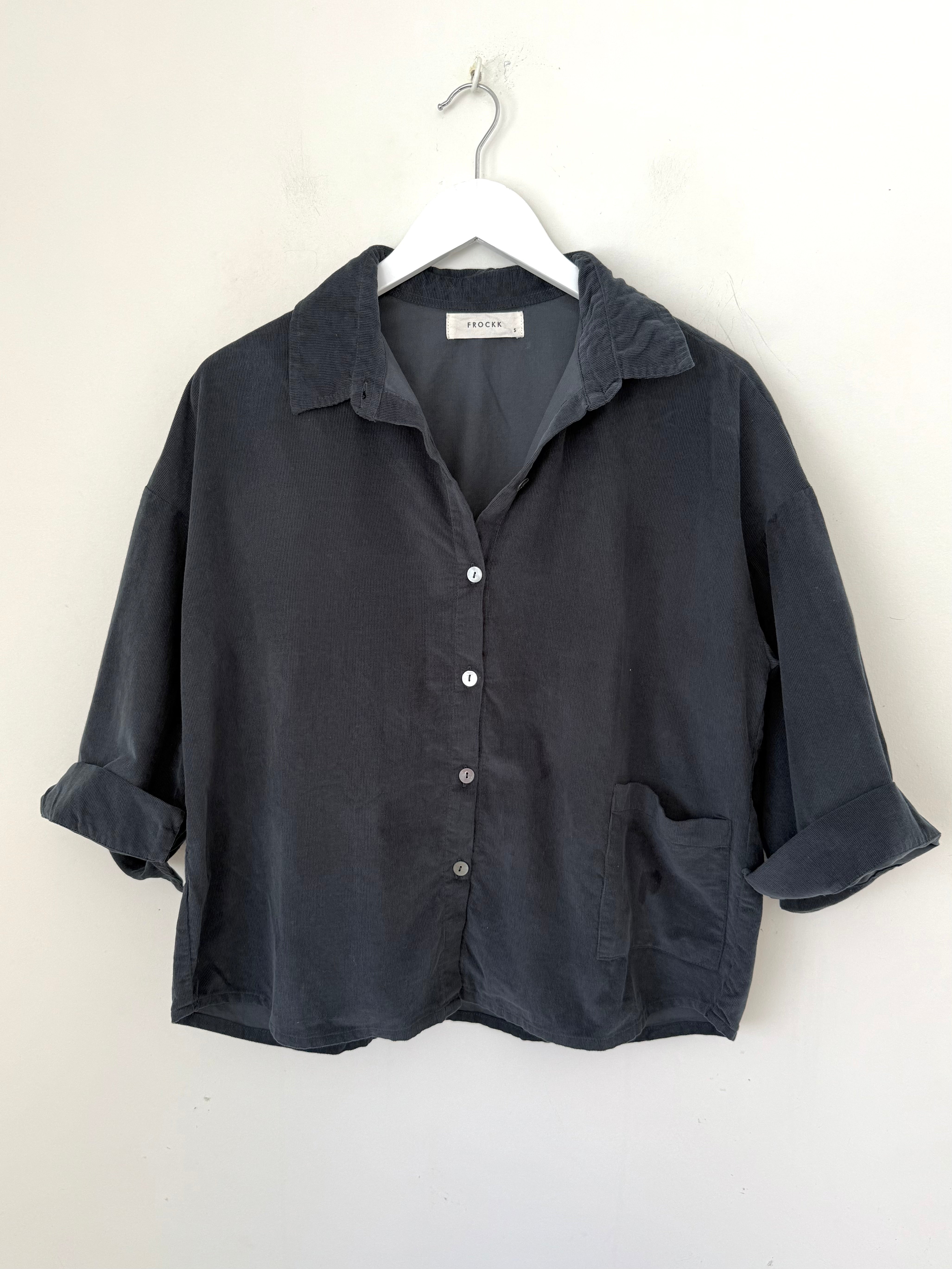 deanna shirt - charcoal cord