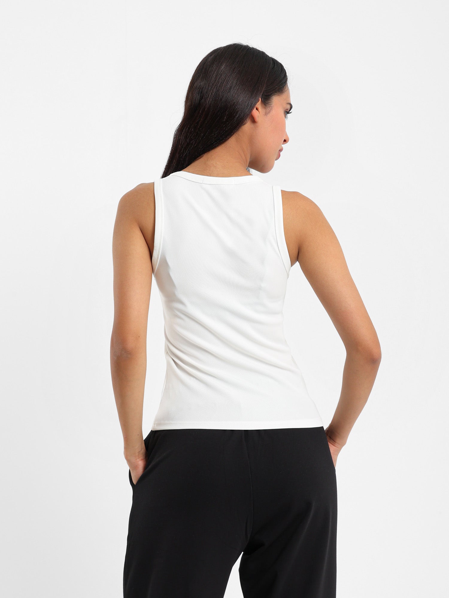 Slim Ribbed Halter Neck Top