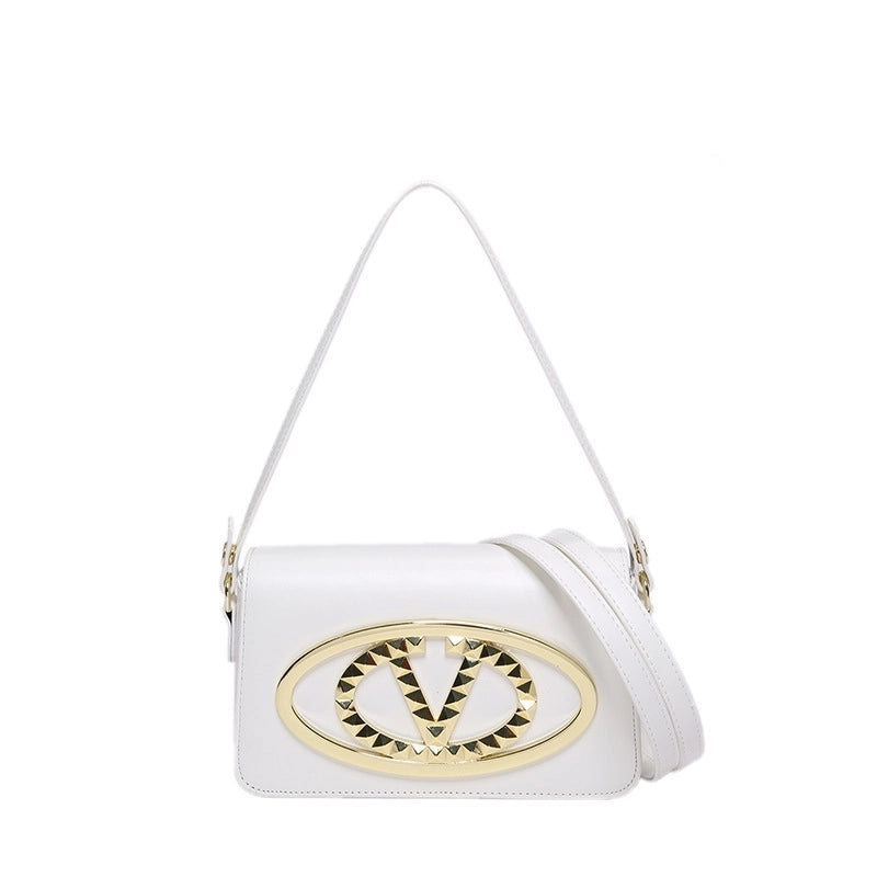 Women's Small Pu Leather Letter Streetwear Square Zipper Shoulder Bag Crossbody Bag