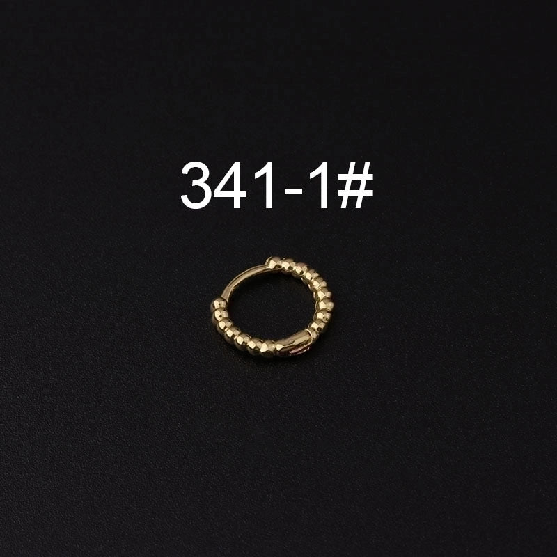 Ear Cartilage Rings & Studs Fashion Geometric Copper Plating Artificial Gemstones