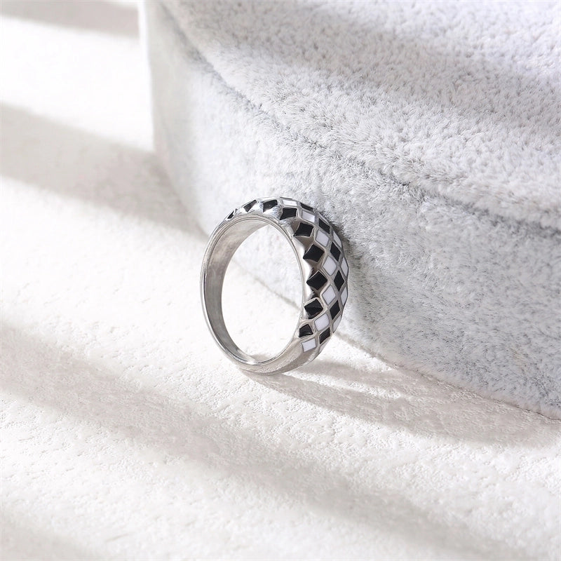 Elegant Minimalist Classic Style Round Stainless Steel Titanium Steel Gold Plated Polishing Plating Rings