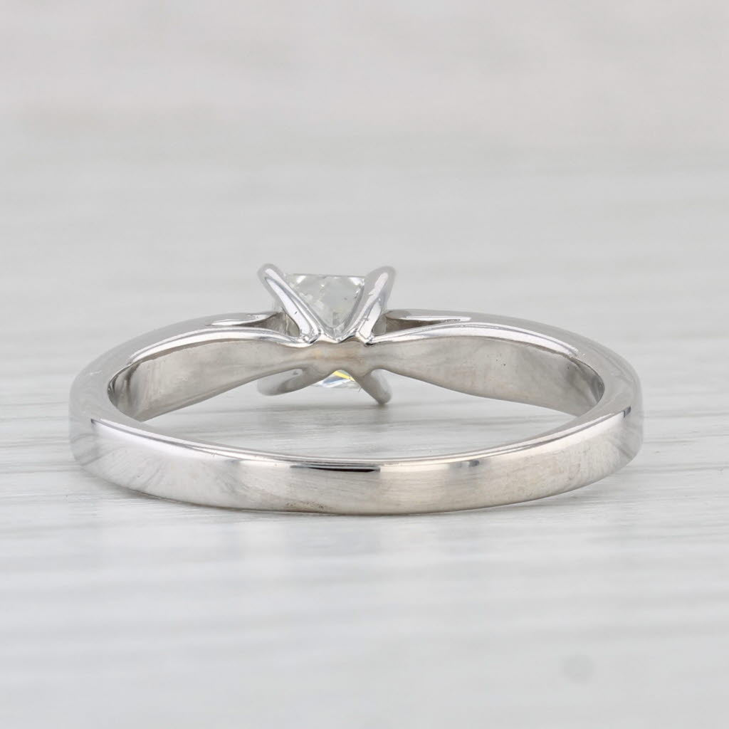 0.62ct Princess Diamond Solitaire Engagement Ring 14k White Gold Size 9
