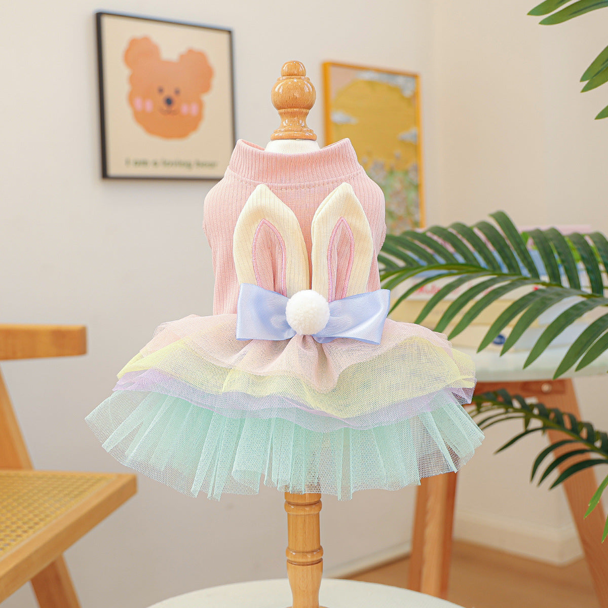 Rabbit Ear Decor Dog Cat Princess Dress