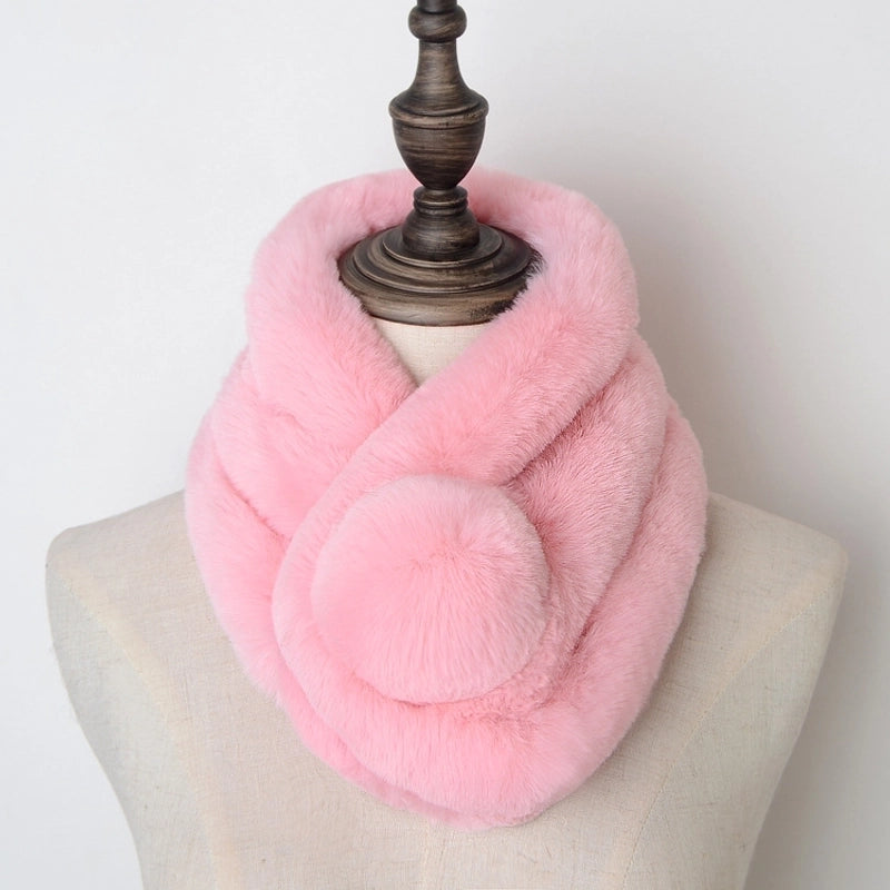 Unisex Elegant Vintage Style Solid Color Imitation Fur Scarf