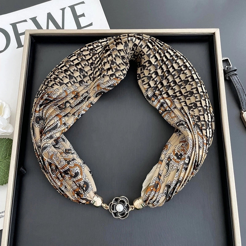 Women's Cute Sweet Minimalist Color Block Polyester Printing Silk Scarf