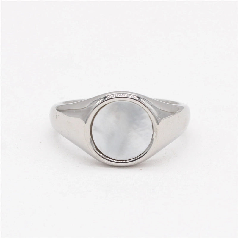 Minimalist Geometric 304 Stainless Steel Shell 18K Gold Plated Rings