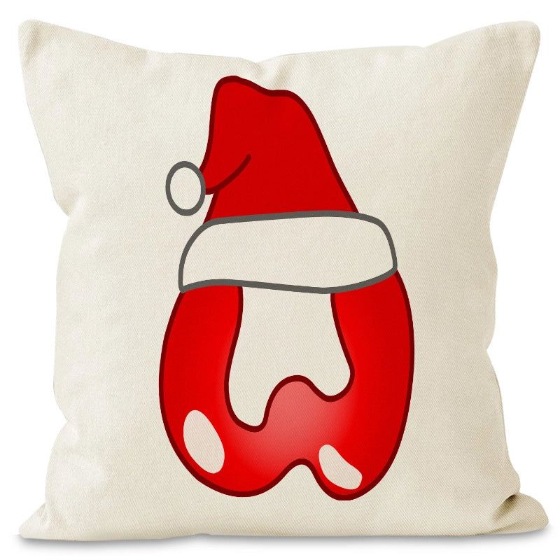 Christmas  Cute Modern Style Christmas Hat Letter Linen Polyester Pillow Cases Couch & Sofa Decor
