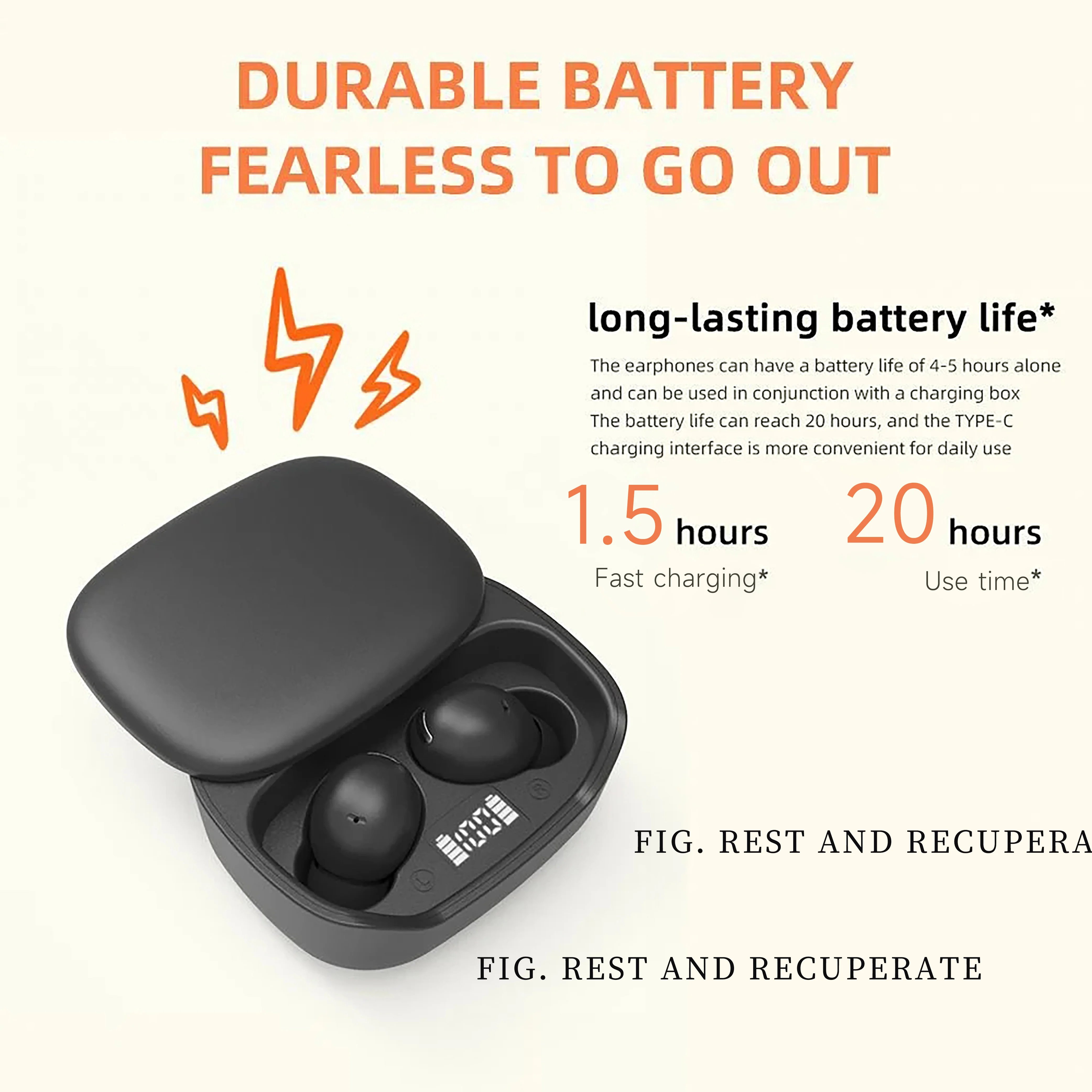 Ergonomic Design Wireless In-Ear Headphones for Side Sleepers