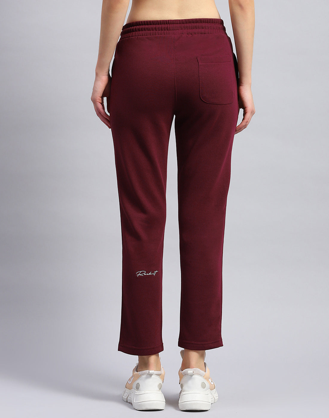 Women Maroon Solid Regular Fit Lower