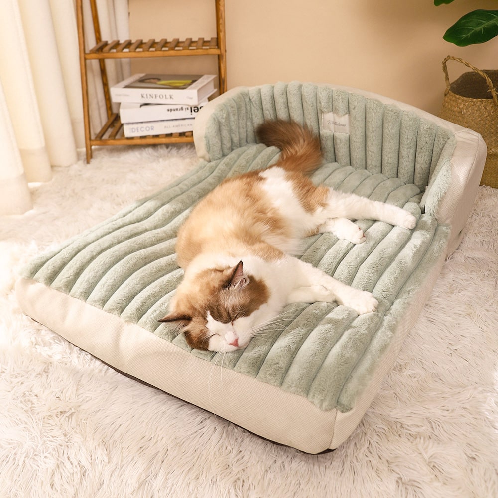 Rabbit Fluff Soft Pet Bed | Moss Green Bed | Cat Bed Dog Bed