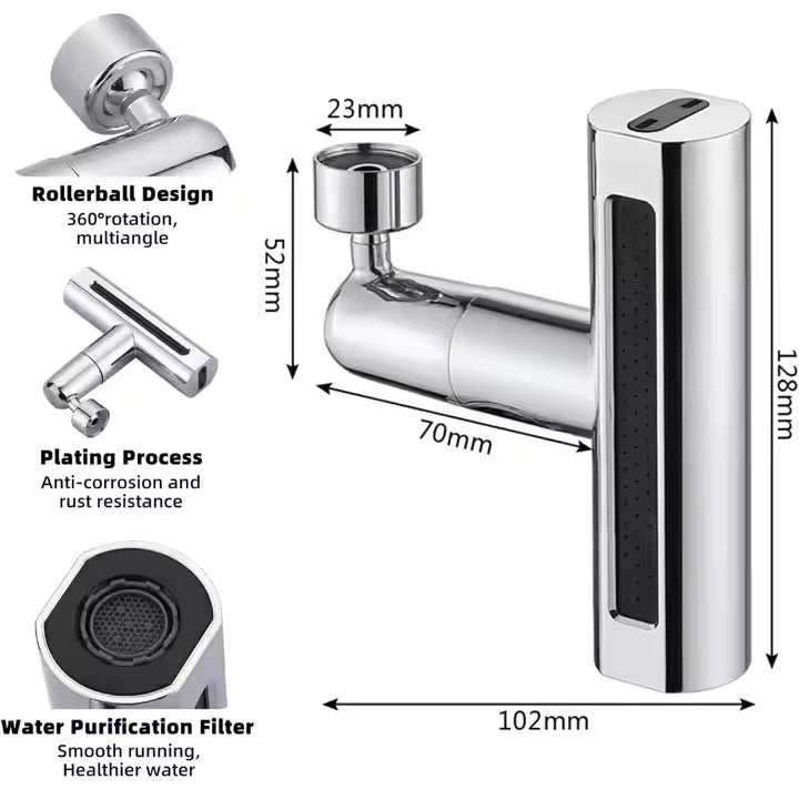 4-IN-1 720° ROTATION WATERFALL KITCHEN FAUCET