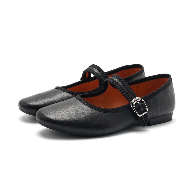 Handmade Leather Womens Michaela Mary Jane Flats in 9 Colors