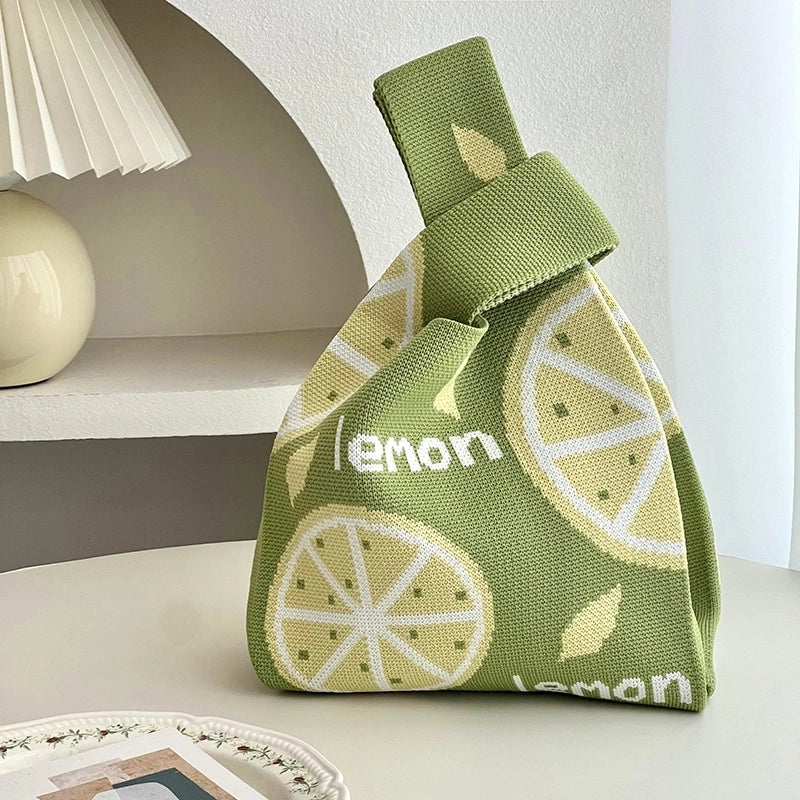 Women's Medium Polyester Letter Fruit Elegant Square Open Handbag