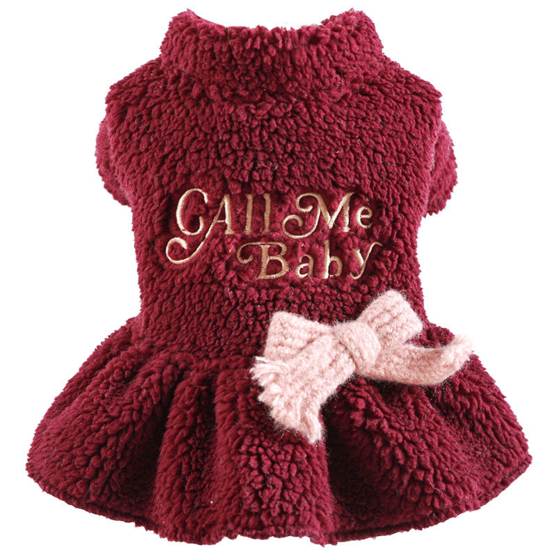 Warm Letter Printed Dog Cat Dress