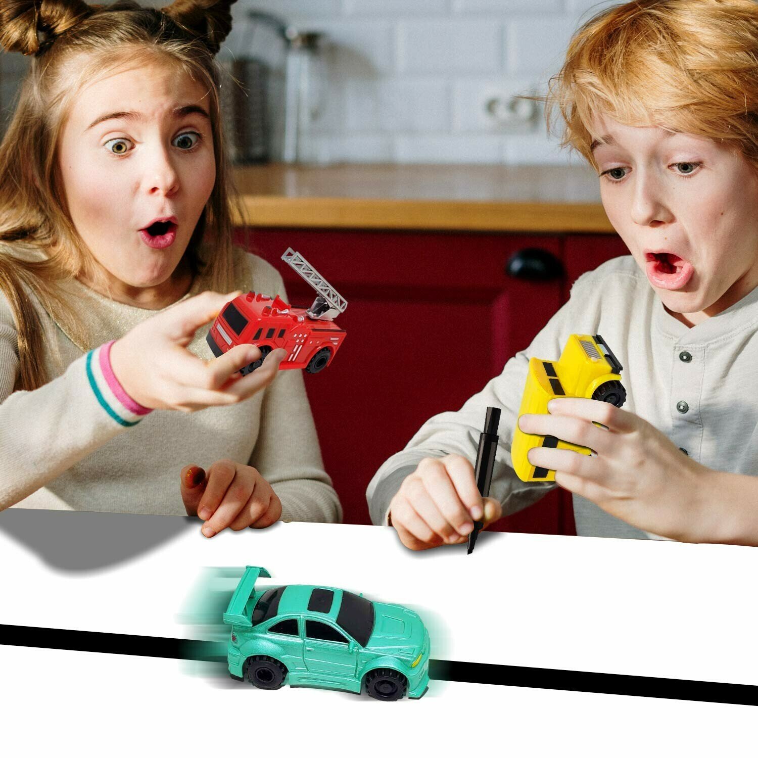 Only one-time sale throughout the year Sale-🔥47% OFF🔥)Magic Inductive Truck Toy Follows Line Drawn  Toy Vehicles Gift for Kids & Children