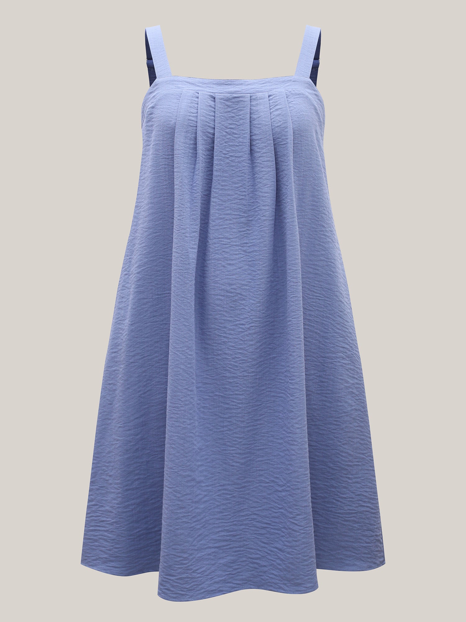 Adjustable Straps Pockets Plain Midi Dress
