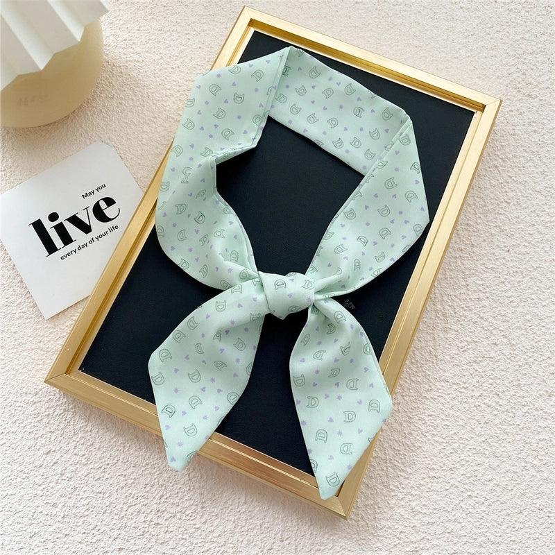 Fashion Printing Streamer Narrow Silk Scarf