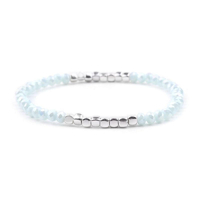 Minimalist Geometric Beaded Crystal Bracelets