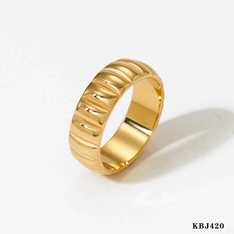 Casual Solid Color 316 Stainless Steel  16K Gold Plated White Gold Plated Gold Plated Plating Rings