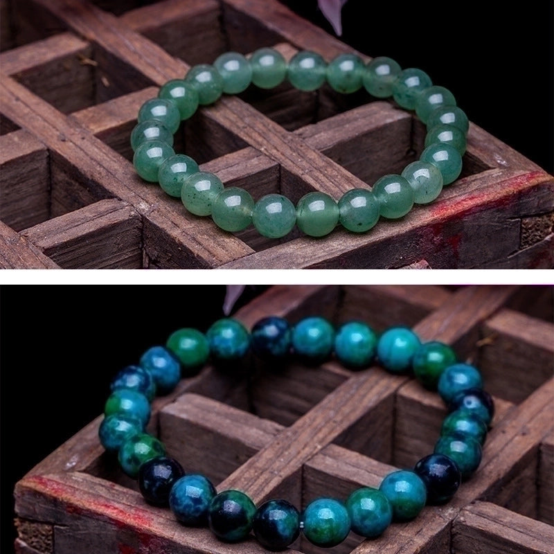2 Pieces Natural Volcanic Stone Bracelet White Turquoise Jadeite Yellow Tiger Eye Beaded Bracelet