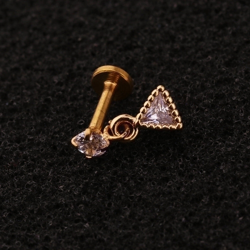 Ear Cartilage Rings & Studs Flower 316L Stainless Steel  Copper Inlaid Zircon