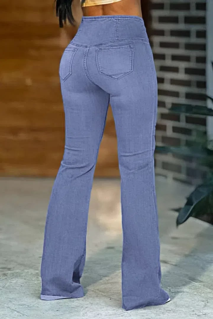 🔥Promotion-Wash Wrap Mid Rise Stretchy Flare Jeans