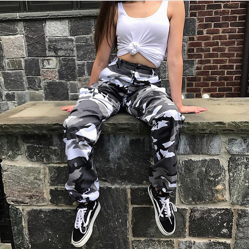 Hip hop camouflage high waist pants KF81110