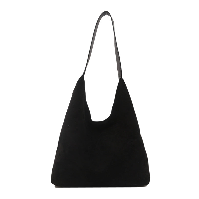 Women's Medium Suede Solid Color Streetwear Square Magnetic Buckle Shoulder Bag Underarm Bag