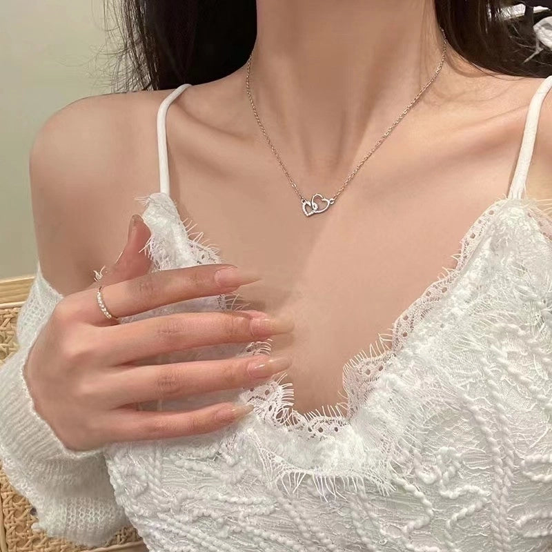 Minimalist Square Flower Bow Knot Alloy Inlay Artificial Pearls Rhinestones Women's Necklace